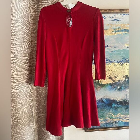 Philipp Plein Women Mini RED Dress  Size S  Bow Black - Picture 2 of 16